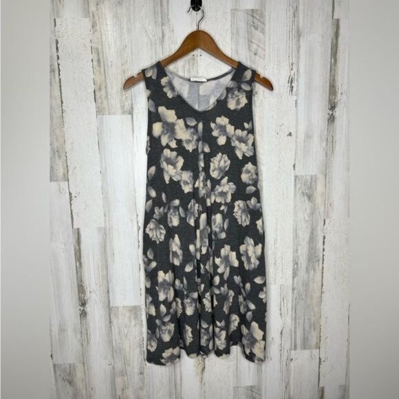 EESOME Women's Sleeveless Floral Dress Gray White Size Medium - Picture 1 of 8